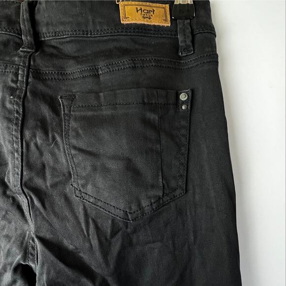 Hart Denim The Bandit Destroyed BF Cuff Distressed Black Jeans Size 25 - Picture 5 of 7